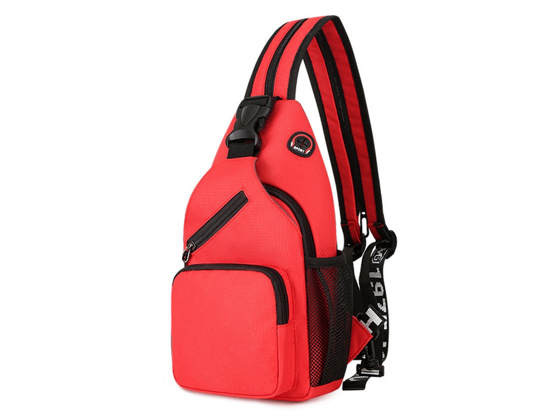 Bolsa de Peito Feminina À Prova D'Água Mochila de Grande Capacidade Bolsa de Lazer Pano Oxford Bolsa Mensageiro Mochila Multifuncional Vermelho