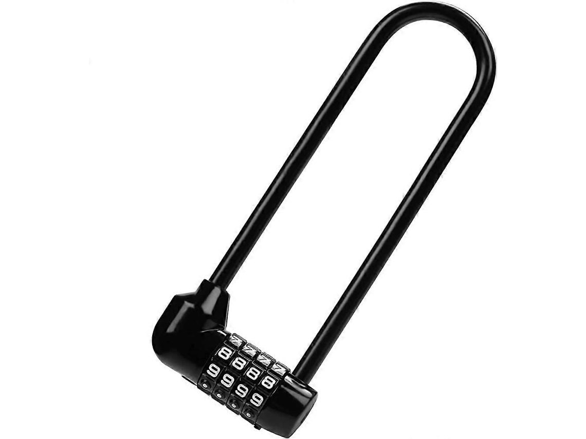 Cadeado De Bicicleta Com Código De 4 Dígitos, 16 Cm Com Cabo Longo, À Prova D'água