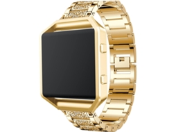Pulseira Metálica Para Smartwatch Com Moldura Dourada, Acessório Elegante E Durável, Compatível Com Gokoco