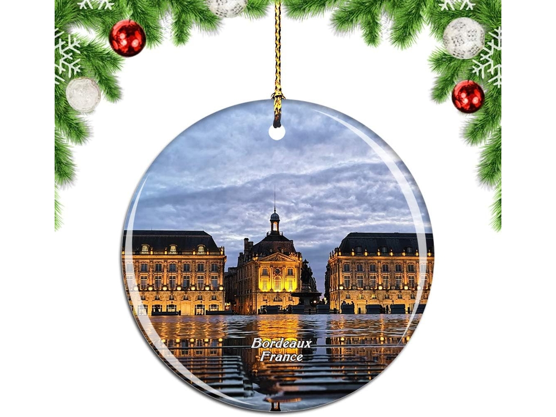 Frae Place Royale Le Miroir D'eau Bordeaux Decoração de árvore suspensa Ornamento Pingente Viagem na cidade