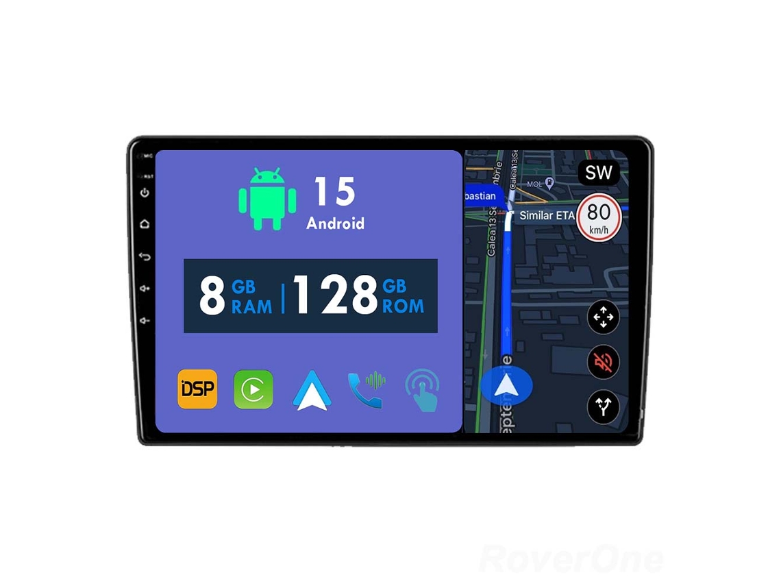 Auto Rádio Carro Bluetooth Autoradio 8GB RAM 128G ROM CarPlay Navegação GPS Ecrã Táctil RoverOne para Ford Transit 350 2020-2021  