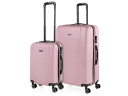 Conjunto De Malas Rígidas Abs Itaca Tiber Rosa (50 X 75 X 30 Cm - 92 L)