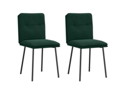 Vidaxl Cadeiras De Jantar 2 Pcs Veludo Verde-escuro