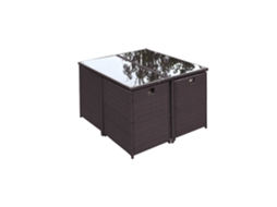 Conjunto de Jardim CONCEPT U Florida (Castanho e Branco - Metal - 110x110x73 cm)