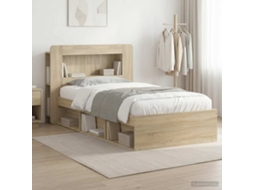 Vidaxl Estrutura de Cama com Armazenamento Carvalho Sonoma 90 X 190 Cm