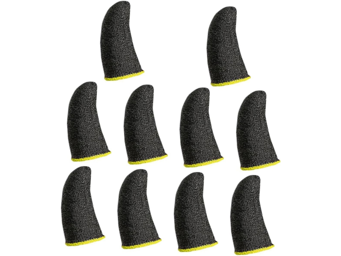 Lurelia Dedeiras Gaming Para Ecrã Tátil Fibra Prateada, Elástico, Preto, Para Gaming Móvel E Ecrãs Táteis