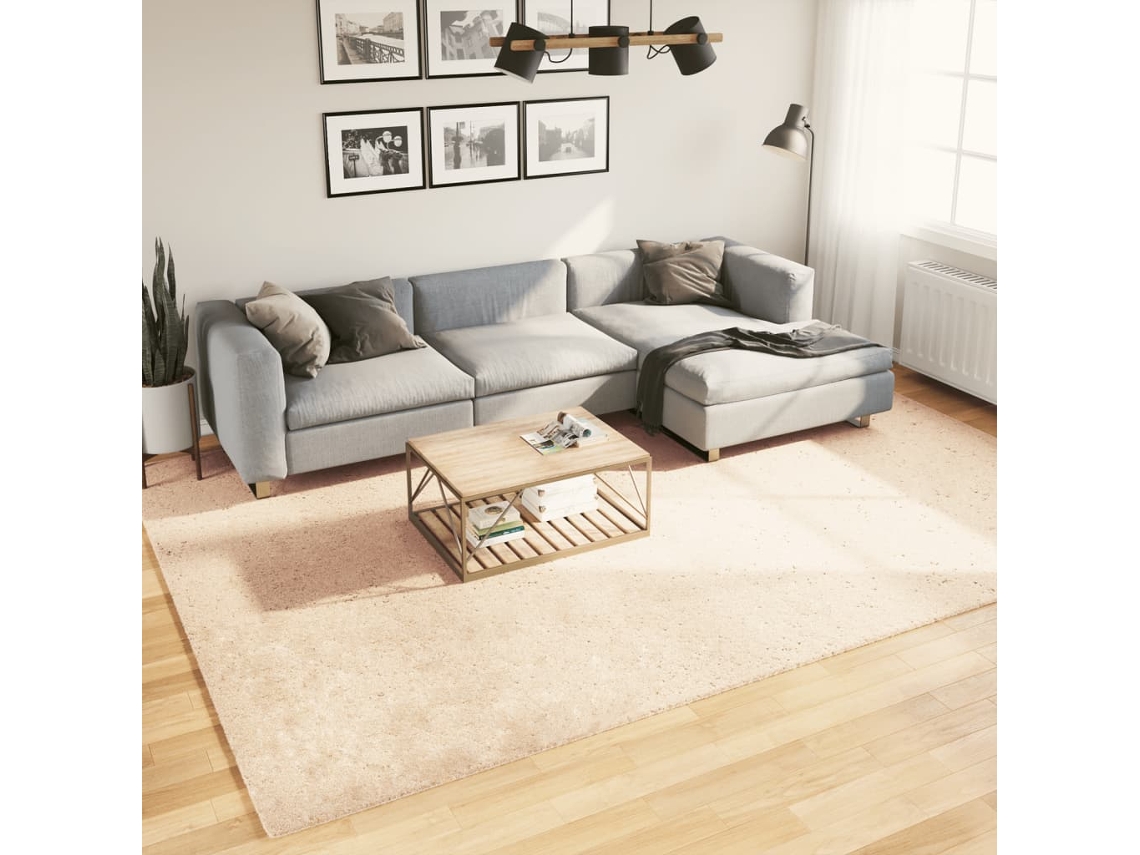 Vidaxl Tapete Pelo Curto Macio E Lavável Huarte 240x340 Cm Bege