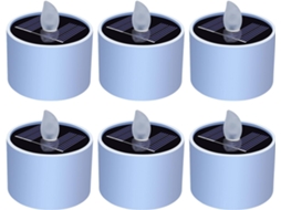 Conjunto De 6 Velas De Led Tipo Tealight, Alimentadas Por Energia Solar E Bateria, À Prova Dágua, C Gokoco