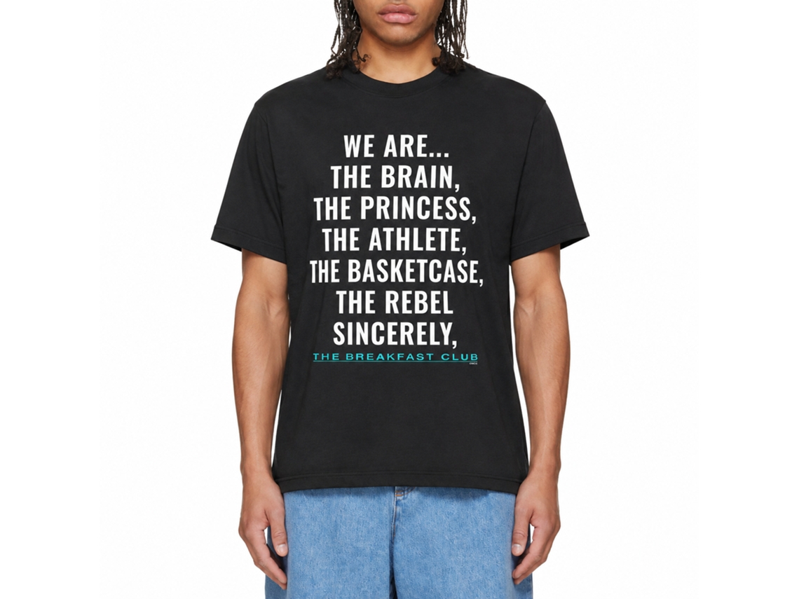 Rockinstone Breakfast Club Movie Sincerely Yours Black Adult T-shirt Size:m