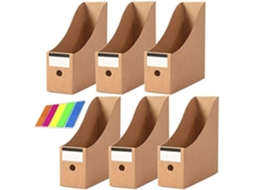 Pasta para 6 Revistas, Organizador de Arquivos de Escritório em Papelão, Pasta para Revistas de Papel BRILVIBERA