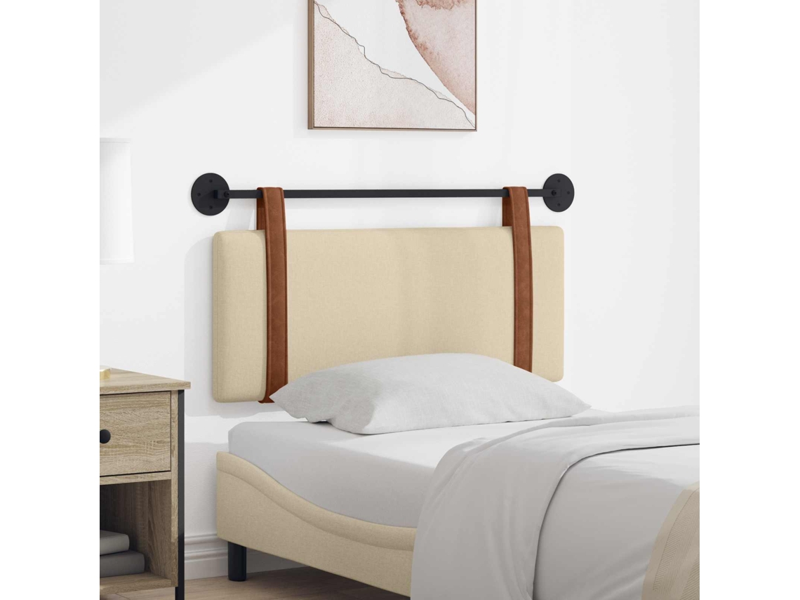 Vidaxl Cabeceira Suspensa Creme Pu Antigo