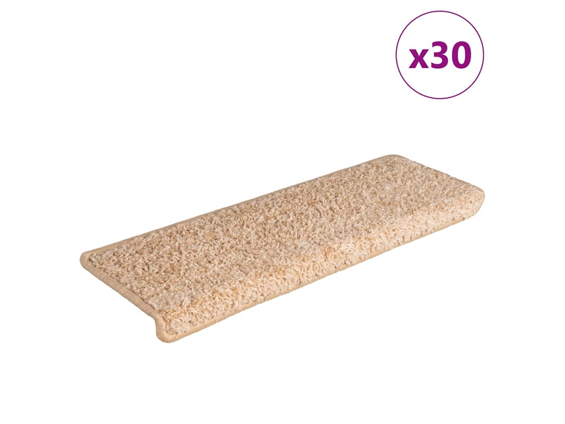 Vidaxl Tapetes De Escada 30 Peças 65x21x4 Cm Dourados Com Borda Retangular