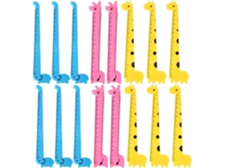 Conjunto de 30 réguas plásticas para portfólio em formato de girafa, finas e leves, com escala visível, acessório escolar para