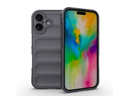 Capa Halinuia Para Iphone 16 Magic Shield Tpu Cinzento Escuro (proteção Integral, Interior Em Flanela)