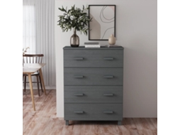 Vidaxl Aparador Hamar 79x40x103,5 Cm Pinho Maciço Cinza-escuro