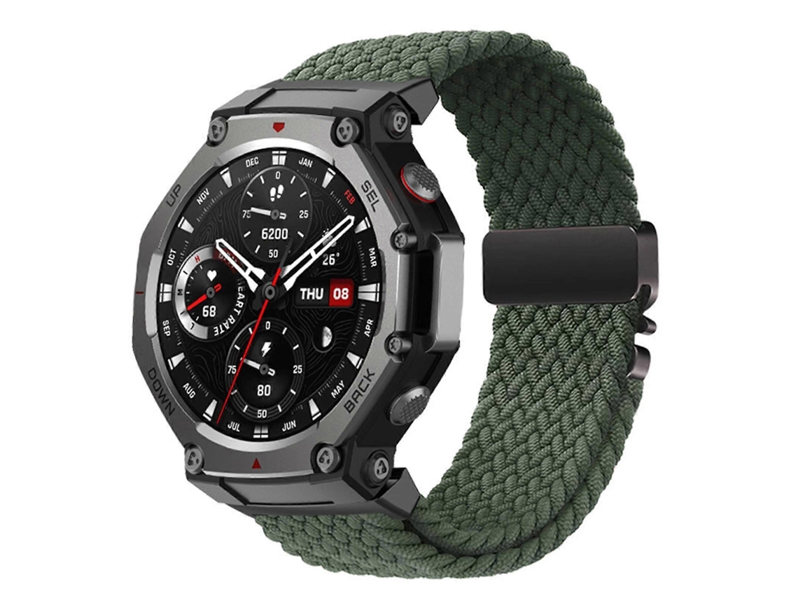 Pulseira De Relógio Com Fecho Rápido Em Nylon Trançado Elástico E Fivela De Paraquedas Para Amazfit T-rex3 / T-rex 2
