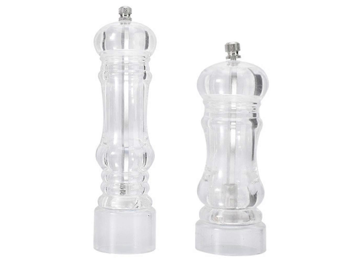 Conjunto de moedores de Sal e Pimenta AQUAFORGE, recipientes transparentes, ajustáveis