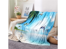 Manta de Flanela Fansu Estampa 3d Praia Colcha Microfibra Macia e Fofa para o Inverno Ideal Sofá Adequada Adul