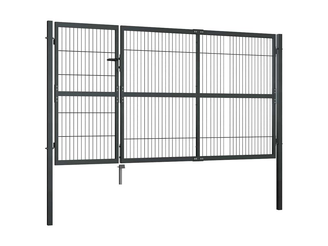 Portão de Jardim com Postes 350x140 Cm Aço Antracite MAISON EXCLUSIVE