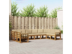 Vidaxl Conjunto De Sofás Para Exterior 10 Unid. Natural E Bege