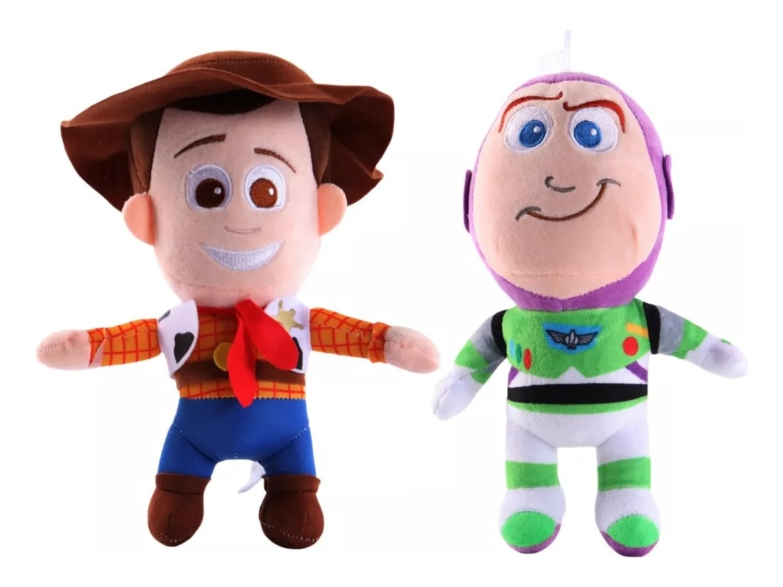 Lurelia Pacote Com 2 Buzz Lightyear E Xerife Woody Em Peluche Colecionável, 25cm, Macio Para Coleção