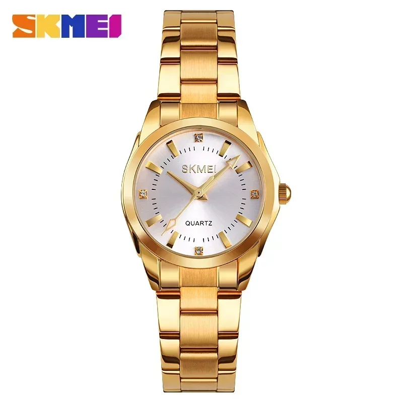 Relógio de pulso MDUG feminino fino, elegante e simples com mecanismo de quartzo