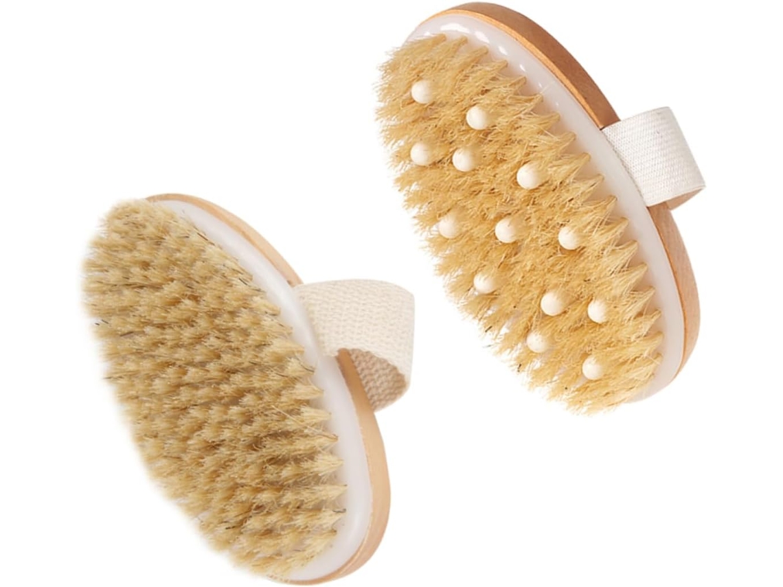 Ukcoco Conjunto De 2-escovas Massagem Criativas Para Banho, Escova De Limpeza Corporal, Limpador De Pele, Madeira