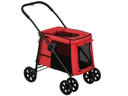 Tecido De Rodas Freio 600d Oxford 102 X 62 105 Vermelho Almofada Dobrável Carrinho Bebê Destinado A Animais Estimação E Gato Incluída