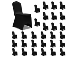 Vidaxl Capa Para Cadeira Elástica 30 Pcs Preto
