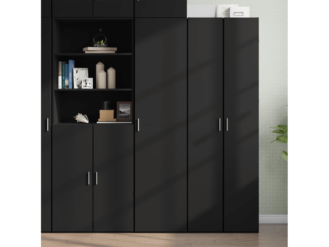 Armario alto 45x42,5x185 cm Derivados de madera Negro