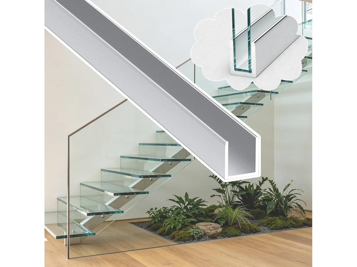 Acabamento De Borda Superior Antiferrugem Para Corrimão Escada, Canaleta De Vidro Para Divisórias Banheiro, Canais De