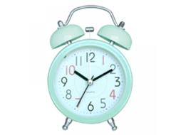 Despertador metálico Saytay de 7,6 cm (3 polegadas) para quarto, relógio de mesa, ideal para decoração de quarto. Brilvibera