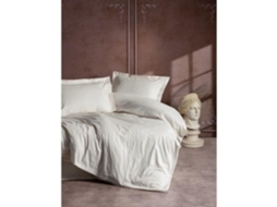 Conjunto de Cama - Capa de Edredom 220 x 240 + 2 Fronhas 60 x 60 - Cetim de Algodão - Natural