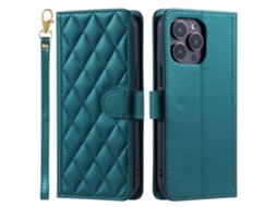 Capa Para Iphone 14 Pro Pele Sintética Verde