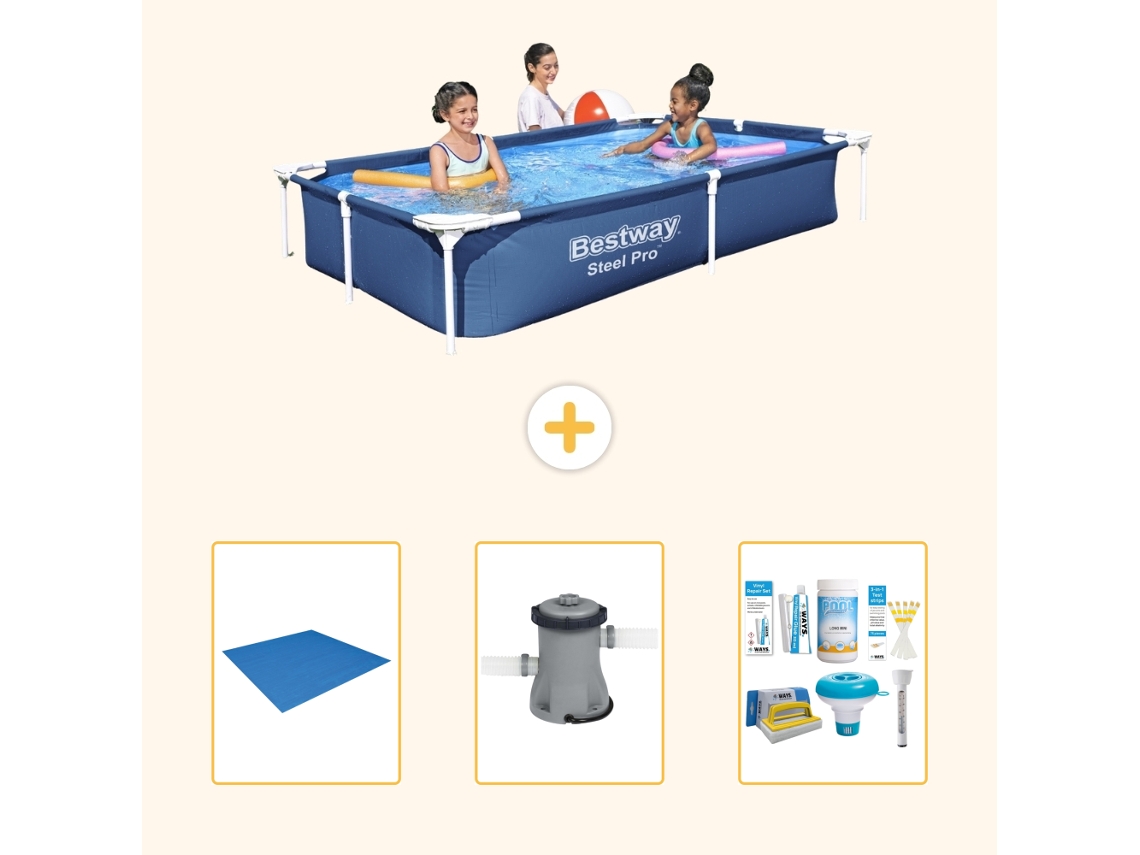 Bestway Piscina Bestway Steel Pro Retangular - 221x150x43 Cm - 4-peças S22291