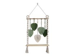 Laxiscreed Prateleira De Parede Com Estilo Nórdico 39x66 Cm E Folhas Tecidas