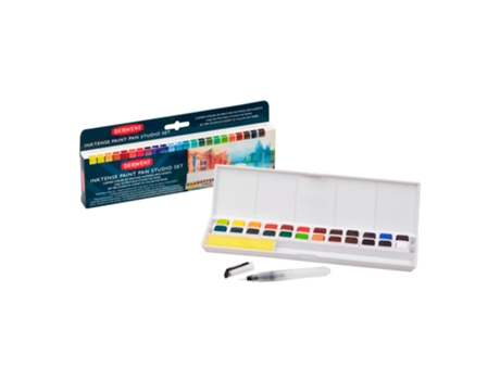 Derwent Caixa de Aguarela Inktense, Sortido, 24 Pastilhas e Acessórios