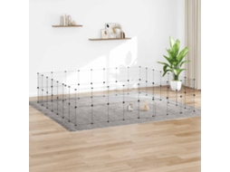 Vidaxl Gaiola P/ Animais De 60 Painéis C/ Porta 35x35 Cm Aço Preto