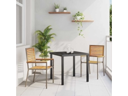 Vidaxl Cadeiras Empilháveis Para Jardim 2 Unid. Marrom E Cinza