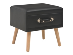 Vidaxl Mesa-de-cabeceira 40x35x40 Cm Couro Artificial Preto