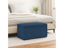 Vidaxl Banqueta Azul 81 X 41 X 40 Cm Tecido E Madeira Engenharia