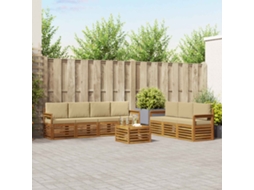 Vidaxl Conjuntos De Sofás 8 Unid. Natural E Bege