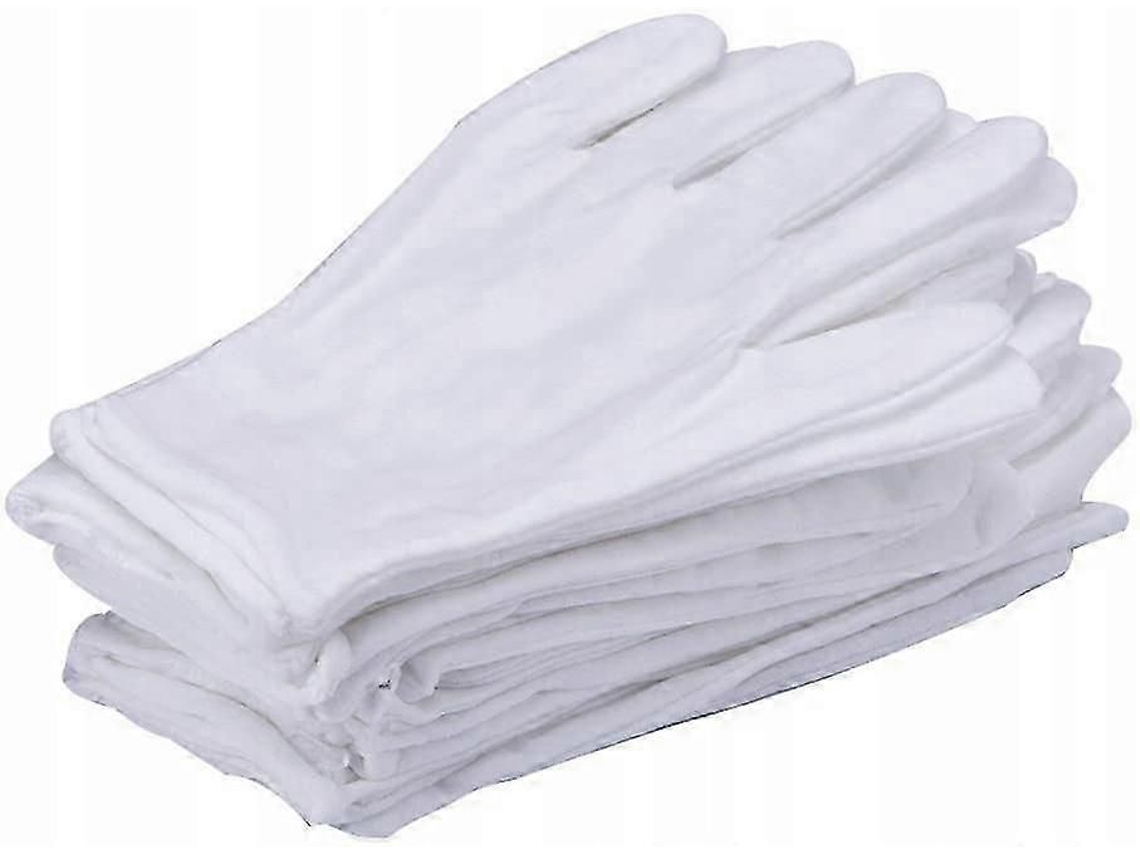 20 Pares De Luvas De Algodão Branco Para Cuidados