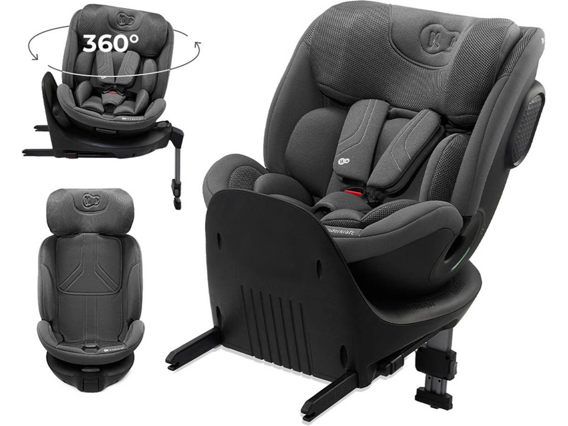 Cadeira Auto Kinderkraft XRIDER 2 i‑Size 40–150 cm com rotação 360°, RWF até 105 cm e ISOFIX Cinzento