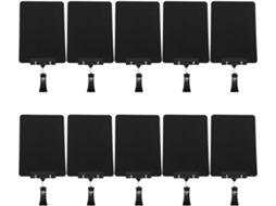 Pacote 10 Mini Porta-cartazes A5 Clipe, Pretos, Apagáveis, Dupla Face, Plástico Resistente,