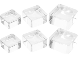 Conjunto De 6-suportes Quadrados Vidro Transparente 2, 5cm, 3cm, 3, 5cm Antiderrapantes Para Exibir Esferas E Decorar