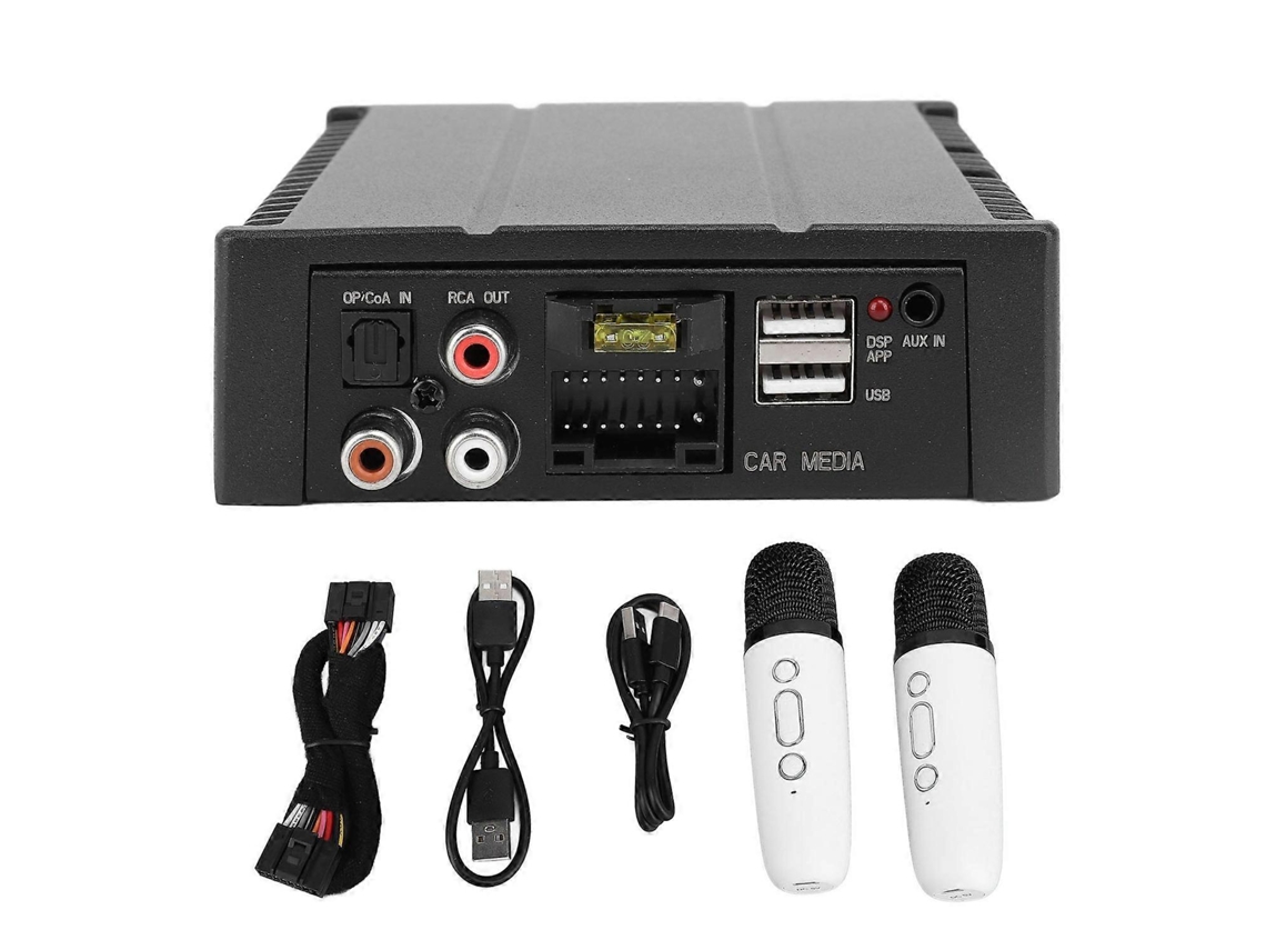 Amplificador DSP HiFi para carro 4x80W com suporte USB Bluetooth, entrada coaxial óptica e som digital Chennnls