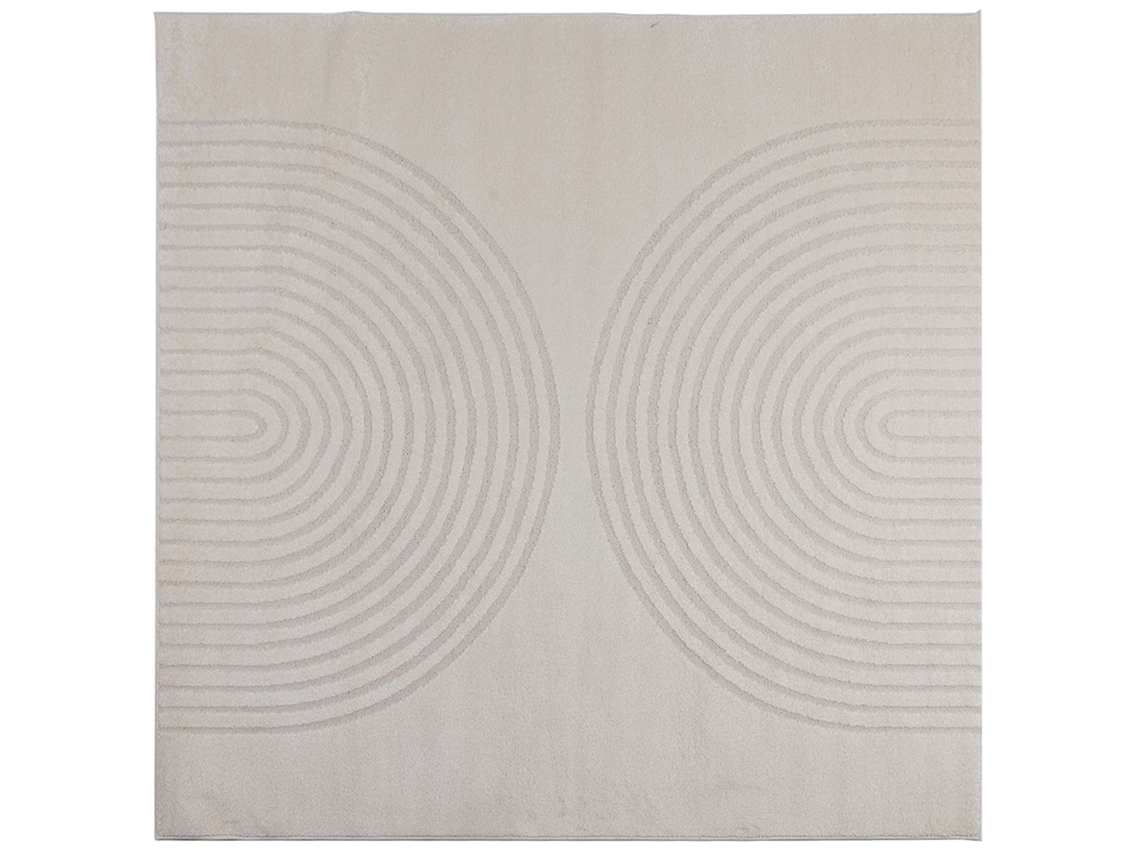 Conjunto 1 Tapete Interno Vidaxl Creme Poliéster (120 X 120 Cm)