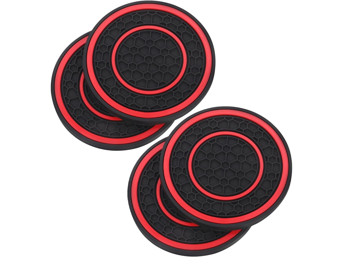 Conjunto de 4 peças de tapetes de silicone antiderrapantes para porta-copos de carro