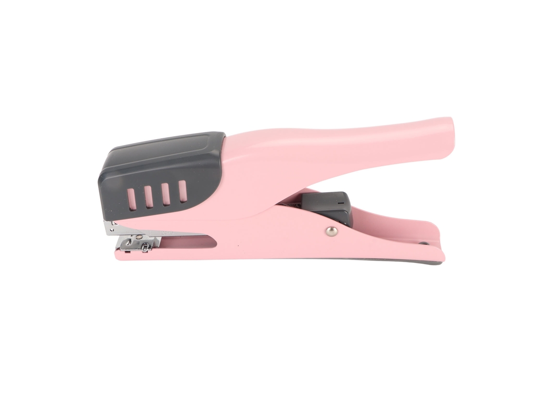 Grapadora De Escritório Ergonômica De Metal Para 20 Folhas, Fácil De Usar, Com Almofada Antideslizante Para Estudantes, Cor Rosa